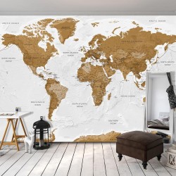 Fototapete - World Map: White Oceans