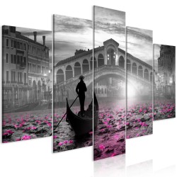 Leinwandbild - Magic Venice (5 Parts) Wide Grey