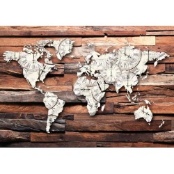 Fototapete - Map On Wood