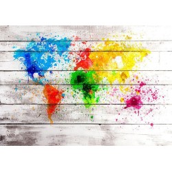 Fototapete - World Map: Colourful Blot