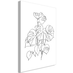 Leinwandbild - Monochrome Monstera (1 Part) Vertical