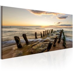 Leinwandbild - Wooden Breakwaters