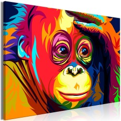 Leinwandbild - Colourful Orangutan (1 Part) Wide