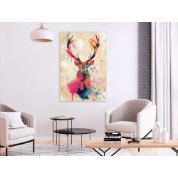 Leinwandbild - Watercolor Deer (1 Part) Vertical