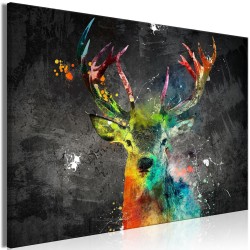 Leinwandbild - Rainbow Deer (1 Part) Wide