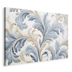 Leinwandbild - Baroque Ornaments in Light Cream-Blue Hues