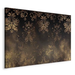 Leinwandbild - Baroque Ornaments in Patinated Gold and Browns: Retro Motif