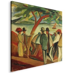 Leinwandbild - Spaziergänger am See (August Macke)