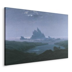 Leinwandbild - Cliff reef on the beach (Caspar David Friedrich)