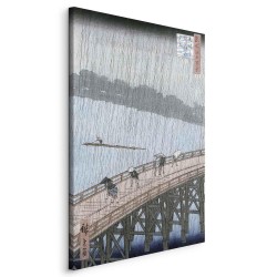 Leinwandbild - Sudden Shower over Shin-Ohashi Bridge and Atake (Ohashi Atake no Yudachi) from the series Meisho Edo Hyak