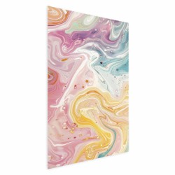 Poster - Poster - Colorful Chaos - dynamic shapes in shades of pink, yellow, and blue