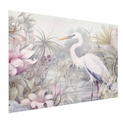 Poster - Poster - Heron Wading in a Pond - illustration in light colors