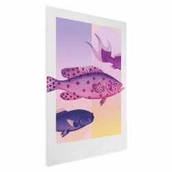 Poster - Poster - Fantastic Fish - artistic illustration of fish on a colorful background