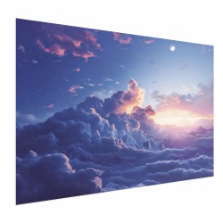 Poster - Poster - Night Concert in the Mountains: Clouds Illuminated by the Last Rays of the Sun