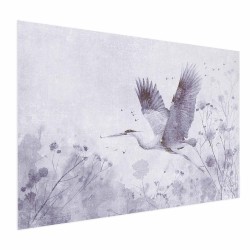 Poster - Poster - Majestic Flight - crane in flight in a monochromatic, cool color palette