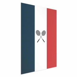 Poster - French Flags and Black Badminton Rackets