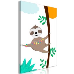 Leinwandbild - Happy Sloth (1 Part) Vertical