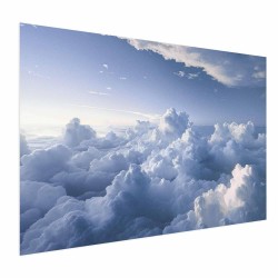 Poster - Aerial Landscapes: Sunbeams Illuminating Puffy Cloud Formations