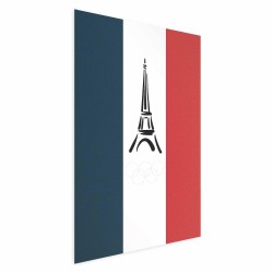 Poster - Graphic Eiffel Tower Against the French Flag