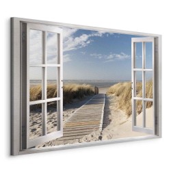 Leinwandbild - Window: View of the Beach