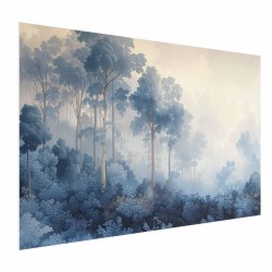 Poster - Forest in Misty Blue Shades