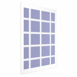 Poster - White Lines - a grid with large gaps on a blue background