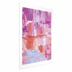 Poster - Colorful Strokes - intense shades of pink and purple on canvas