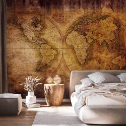 Fototapete - World on old map