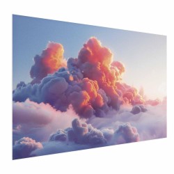 Poster - Dusk Spectacle: Clouds in Shades of Pink and Purple