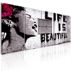 Leinwandbild - Banksy: Life is Beautiful