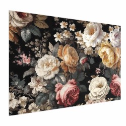 Poster - Colorful Flowers on a Black Background