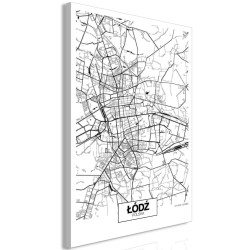 Leinwandbild - City Plan: Lodz (1 Part) Vertical