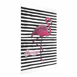 Poster - Black Stripes and Flamingo