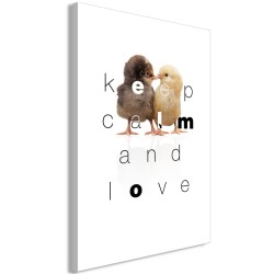 Leinwandbild - Keep Calm and Love (1 Part) Vertical