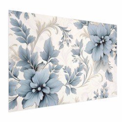 Poster - Turquoise Ornamental Retro Flowers