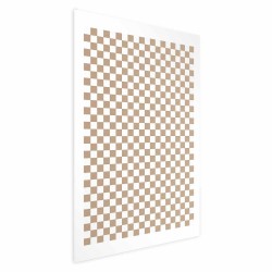 Poster - Geometry and Browns - a chessboard pattern in neutral shades