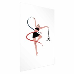 Poster - Illustration of a Woman with a Ribbon - Artistic Gymnastics