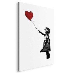 Leinwandbild - Banksy: Girl with Balloon (1 Part) Vertical