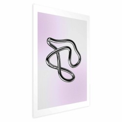 Poster - Silver Intricacies - fluid metallic figure on a gradient background