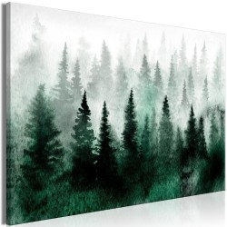 Leinwandbild - Scandinavian Foggy Forest (1 Part) Wide