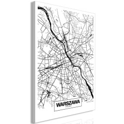 Leinwandbild - City Plan: Warszawa (1 Part) Vertical