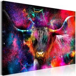 Leinwandbild - Colorful Bull (1 Part) Wide