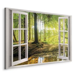 Leinwandbild - Window: View on Forest