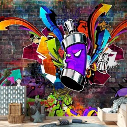 Fototapete - Graffiti: Colourful attack