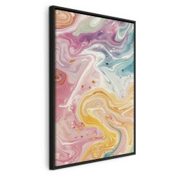 Leinwandbild - Colorful Chaos - Dynamic Shapes in Shades of Pink Yellow and Blue