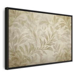 Leinwandbild - Botanical Motif with Leaves and Vines in Sand Colors