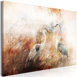 Leinwandbild - Herons on the Hunt (1 Part) Wide