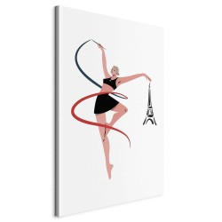 Leinwandbild - Rhythmic Gymnastics - Illustration of a Woman With a Ribbon