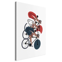 Leinwandbild - Cycling Race Competitors on a Light Background - Illustration