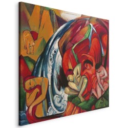 Leinwandbild - The waterfall (Women under a waterfall) (Franz Marc)